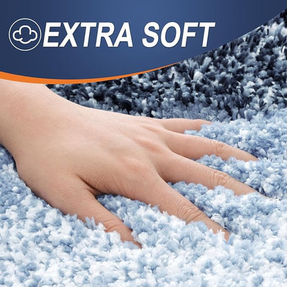 OLANLY Bathroom Runner Rugs Mat 59x24, Extra Soft Absorbent Microfiber Bath Rugs, Rubber Backing, Quick Dry, Washable Long Bath Mats for Bathroom, Tub and Shower, Home Decor Accessories, Navy Blue