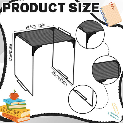 Noxglory Locker Organizer Shelf Black Stackable Extra Locker Shelf Storage Cabinet Accessories for Back to School Office Home Gym Supplies
