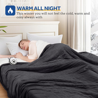 Sealy Electric Blanket Throw Size 50"*60",Super Cozy Flannel to Sherpa Reversible Heated Blanket Throw with 6 Heating Levels & 2-10 Hours Auto Off Overheating Protection Machine Washable,Beige