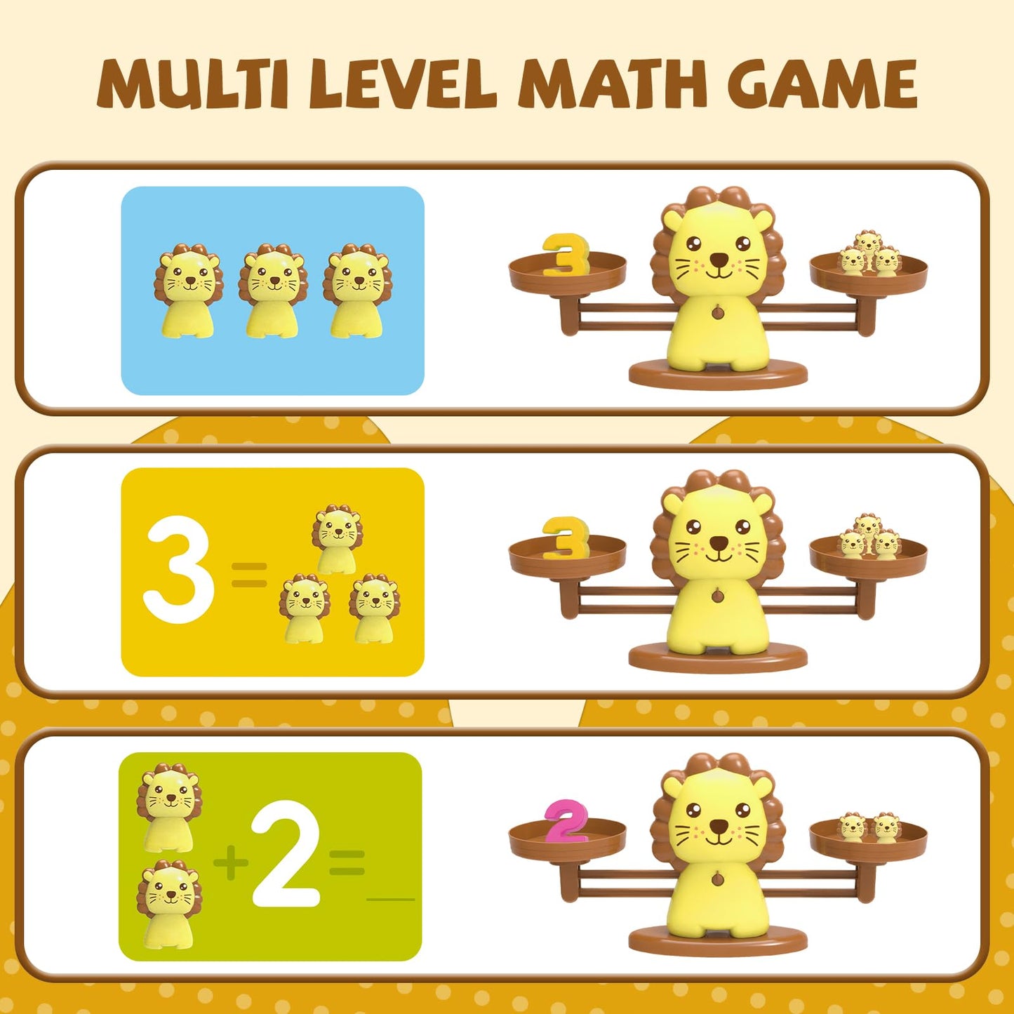 Snugzy Lion Balance Counting Toys, Number Counting Scale Games for Kids Cool Math Learning Games for Boys and Girls Preschool Kindergarten Learning STEM Montessori Educational Toys for 3+
