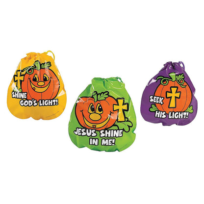 Christian Pumpkin Drawstring Goody Bags for Halloween - Party Supplies - 72 Pieces