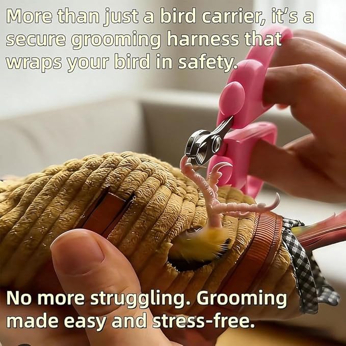 Bird Travel Carrier, Portable Bird Bag with Escape Resistant Outdoor Harness Vest for Small Medium Parrots, Cockatiel, Budgie, Ideal for Travel and Outdoor Adventures (L) (10cm)