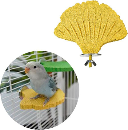 Bird Perch Stands Parrots Calciums Perch Beak Grinding Stone Foot Claws Trimmer Parakeet Platform Parrots Chewing Toy