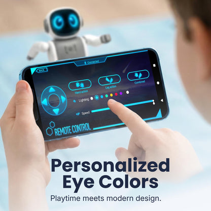 SmartyBot Smart Robot Toy for Kids - Interactive Remote Control Robot with App, Programmable Moves, 7 Customizable LED Eye Colors, Reacts to Music, STEM Learning Toy for Boys & Girls Ages 4 5 6 7 8 9
