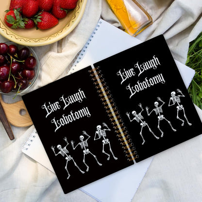 dvhdajed Funny Halloween Gothic Spiral Notebook, Witchy Goth Skeleton Journaling Notebooks, Halloween Skull Spiral Journal for Women, Gothic Skull Office School Supplies Gifts, 5.5x8.3In