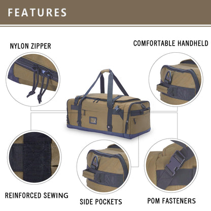 Large Duffle Bag for Travel - Men & Women, Foldable Gym Duffle Backpack, Heavy Duty Tactical Military Canvas Duffel Bags, Extra Big Carry On with Shoe Pockets, Waterproof (80L/103L)