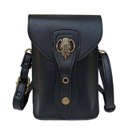 Larswon Belt Pouch, Renaissance Bag Medieval Leather Ren Faire Accessories Small Crossbody Belt Bag Cell Phone Pouch Renaissance Belt (Black - Fairy)