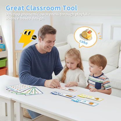 Sinoome Word Family Build Book, Fun Phonics Flash Cards, 40 Read & Rhyme Flip Books, Learn to Read for Kids Ages 4-8, Educational Flash Cards for Kindergarten, Fun Sight Words & Phonics Games