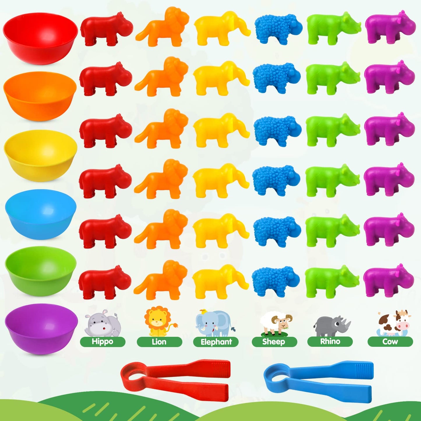 TSYAN Counting Toys Matching Game for Kids with Sorting Bowls Sensory Toys