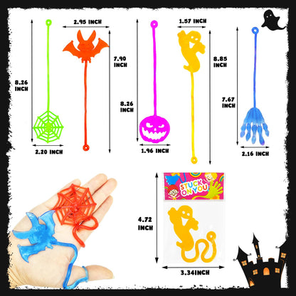 Halloween Toys Gifts Bulk for Kids 100PCS, Sticky Hands Treats Non Candy Party Favors for Toddlers, Bulk Halloween Birthday Basket Goody Bag Stuffer Fillers Classroom Prizes Giveaways Handouts Ideas
