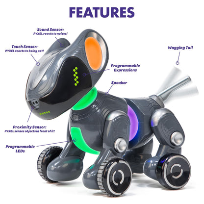 Educational Insights PYXEL A Coder's Best Friend - Programmable Coding Robot for Kids with Blockly & Python Languages, Learn Early Robotics, Kids Robot & STEM Toys for Boys and Girls Ages 8+