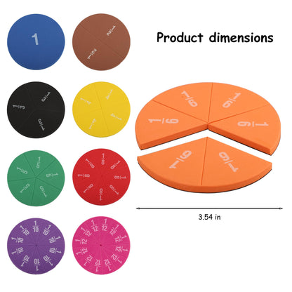EHR Magnetic Fraction Circles for Kids, Classroom Math Manipulatives for Hands-On Fraction Learning, Fraction Circles Set for Elementary Math & Homeschool