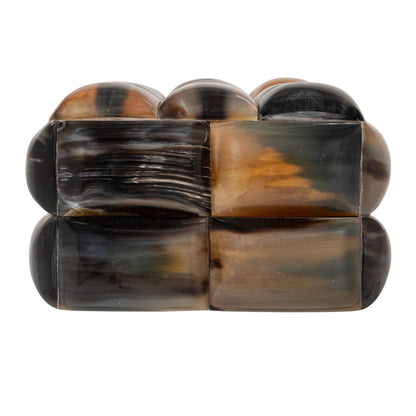 Creative Co-Op Decorative Horn Bubble Storage Box, Black and Brown