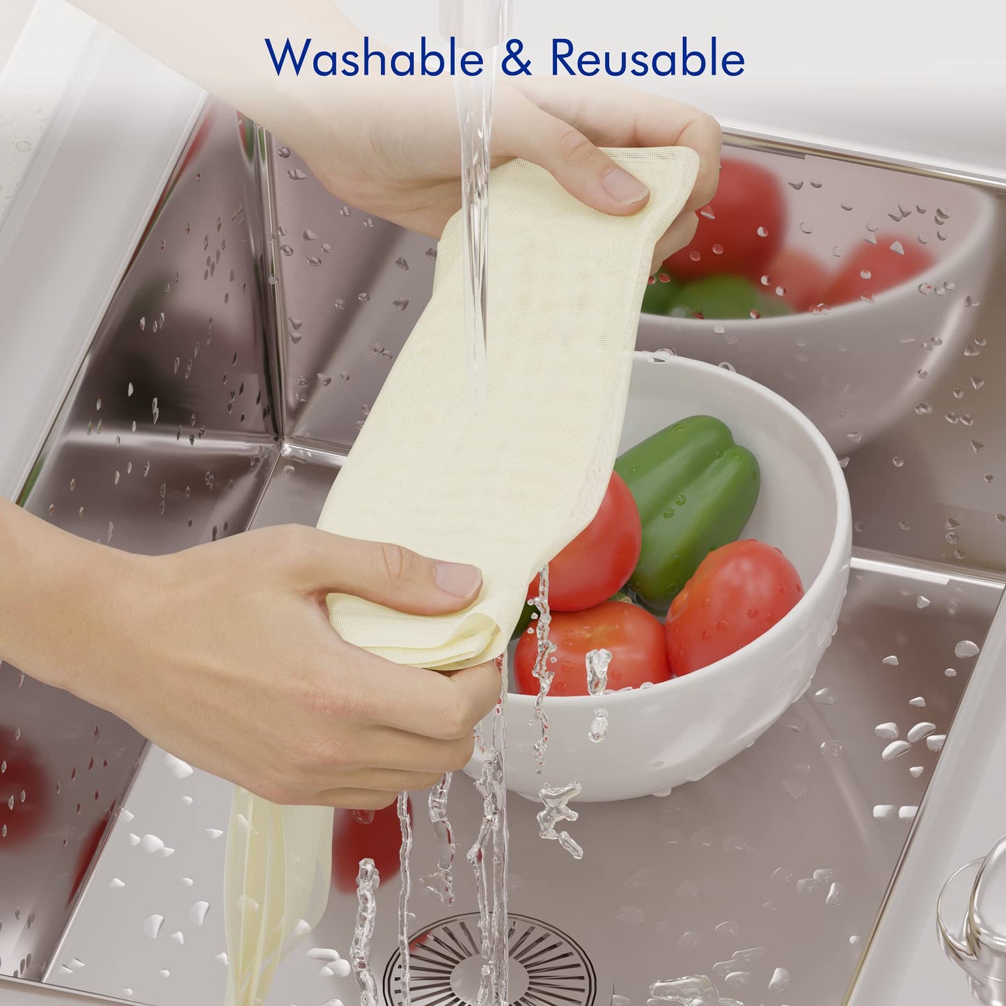 8 PCS Reusable Cheesecloth, Grade 100, 20x20 Inch Hemmed Cheese Cloth for Straining Craft, 100% Cotton Unbleached Cloth Strainer for Cooking, Baking, Juicing, Cheese Making
