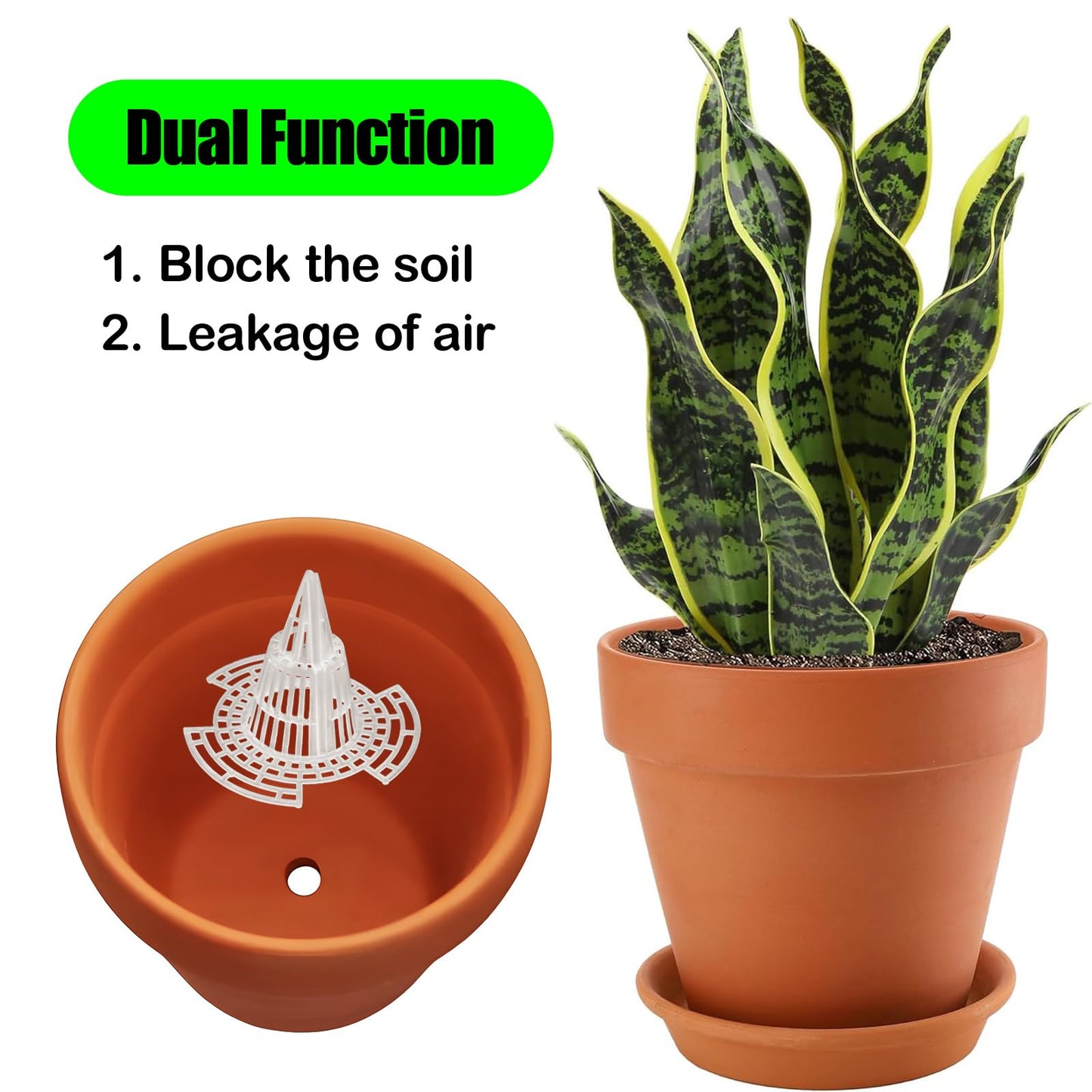 EsyHocm 40Pcs Cone Flower Pot Hole Mesh, Upgraded Pot Mesh Drainage Screens for Keeping Soil from Flowing- Breathable Gasket-Drainage Netting for Bonsai (40)