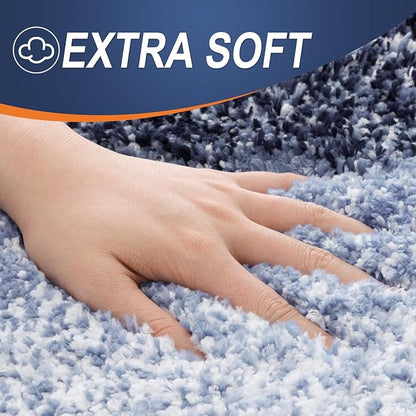 OLANLY Large Bathroom Rugs Mat 45x27, Extra Soft Absorbent Microfiber Bath Rugs, Rubber Backing, Quick Dry, Washable Bath Mats for Bathroom Floor, Tub and Shower, Home Decor Accessories, Navy Blue