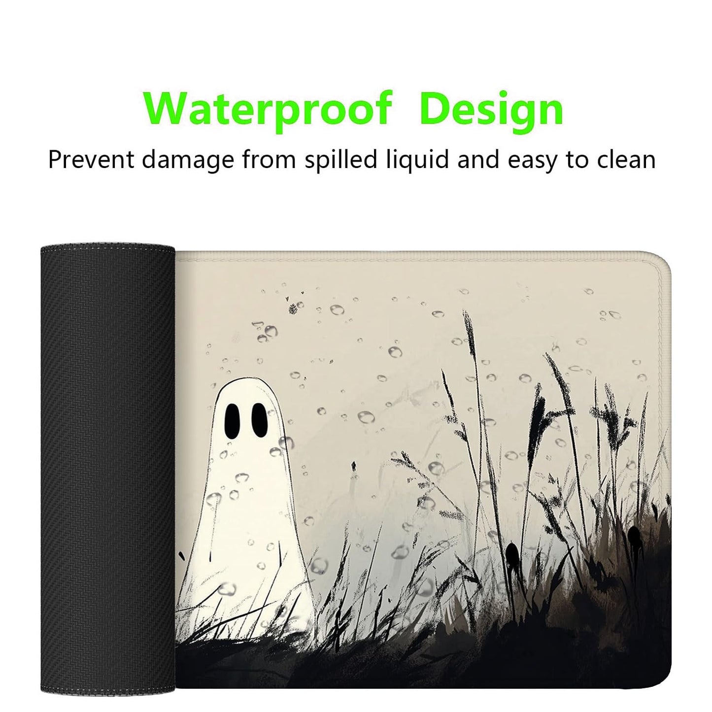 Cute Ghost Desk Mat Cartoon Fantasy Halloween Spooky Mousepad XL Large Gaming Mouse Pad Laptop Keyboard Mat Desk Pad 31.5"x11.8" Office Computer Keyboard Laptop Home