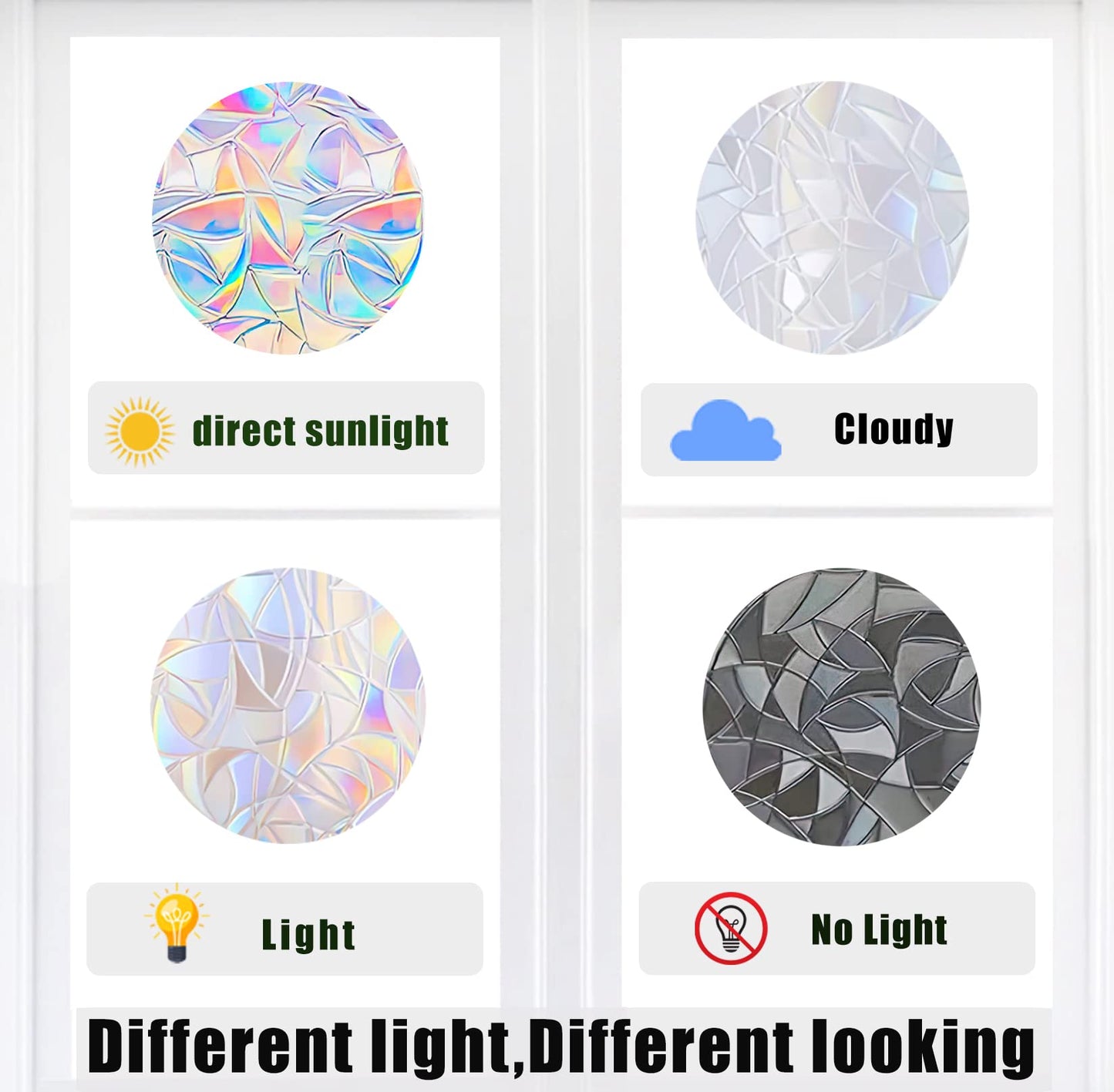 18 Pieces Ocean Window Decals for Bird Strikes - Anti-Collision Clings to Save Birds from Glass Collisions,Non Adhesive,Rainbow Suncatcher Stickers