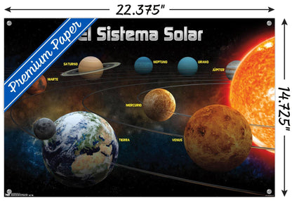 El Sistema Solar 2013 (Solar System) Wall Poster with Push Pins