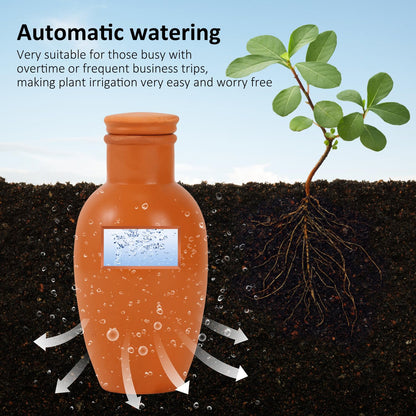 4pcs Ollas 3.1inch Plant Watering Globes Clay Watering Pot with lid Terra Cotta Clay Irrigation Globes Terracotta Watering Simple Irrigation Peripheral Water System Self Watering System