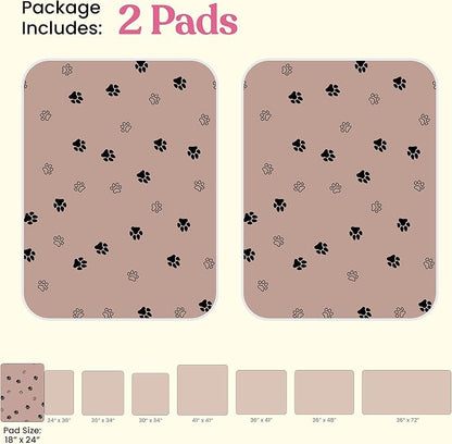 Super Absorbent Washable Pee Pads for Dogs - 2-Pack Superior Reusable Puppy Pads Pet Training Pads –100% Waterproof Dog Pee Pad Protects Against Urine Leakage Non-Slip Grip Prevents Slipping& Bunching
