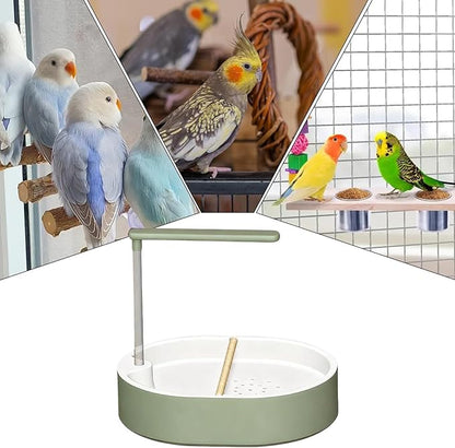 birdShower Bath Fountain - 20cm Pump Water birdBath, Anti Splash Ciirculating Cage Bath | Indoor Outdoor birdCare
