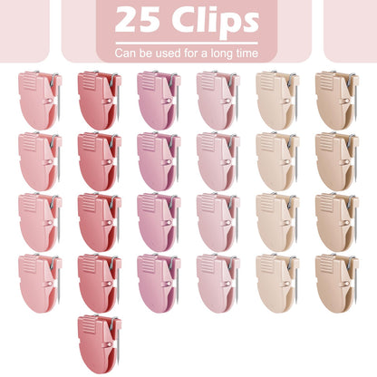 Feifeiya 25 Pcs Cubicle Clips Fabric Panel Cubicle Accessories Fabric Partition Panel Wall Clip Office Photos Wall for Notes Memos Standard Size, 40-Sheet Capacity (Pink)