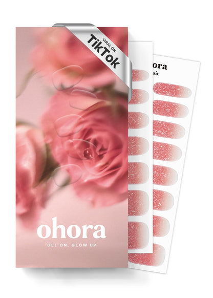 ohora Bundle Set (N Addict Starter Kit) - Red Solid Gel Nail Strips with UV/LED Lamp and Mini Remover, Salon-Quality, Long Lasting, Easy to Apply & Remove - Includes Prep Pads, Nail File, Wooden Stick