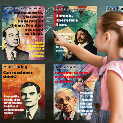 1step2dream Mathematician Posters Set | Math Classroom Decor, Middle School Math Posters, Engaging Science Classroom Decorations & Bulletin Board Kits - 11x14 Inch Motivational Wall Art for Math Enthusiasts