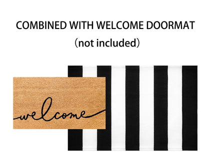 KIhipIoe Black and White Striped Rug Doormat 24"x35" Washable Front Porch Rug Farmhouse Layered Door Mats Outdoor