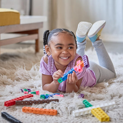 edxeducation Math Cubes | Set of 100 Linking & Snap Cubes | Counting Blocks with 5 Shapes | Math Manipulatives for Preschool & Kindergarten | 10 Colors