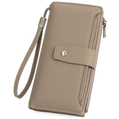 GAEKEAO Womens Wallet RFID Blocking Large Capacity Vegan Leather Card Holder Wristlet Clutch with 32 Card Slots 4 ID Windows