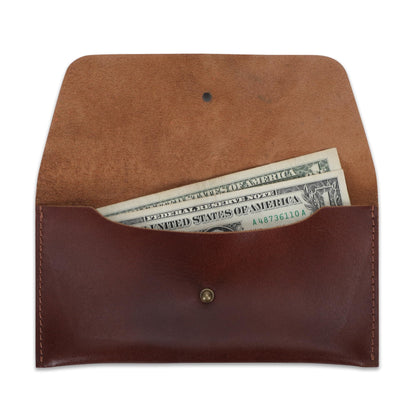 CestAntiQ Leather Currency Pouch (Wine) Large Flap Continental Wallet with Button Closure Utility Organizer Bag for Cash Coins Handmade Leather Money Pouch Currency Envelope Storage Bag for Men Women