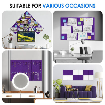 MaxGear Large Cork Board for Wall 36" x 24", Violet Bulletin Board, 6 Pack Felt Wall Tiles with Pushpins, Cork Boards for Office Push Pin Board Tack Board Felt Board