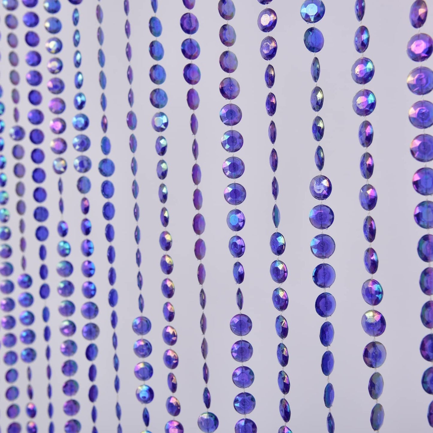 FlavorThings Diamond Cut Crystal Beaded Curtain for Doorway Room Closet Divider Party Wedding Kids Bedroom Decorations,Diamond Cut Bead Curtain (Iridescent Blue, 3FT x 6FT)