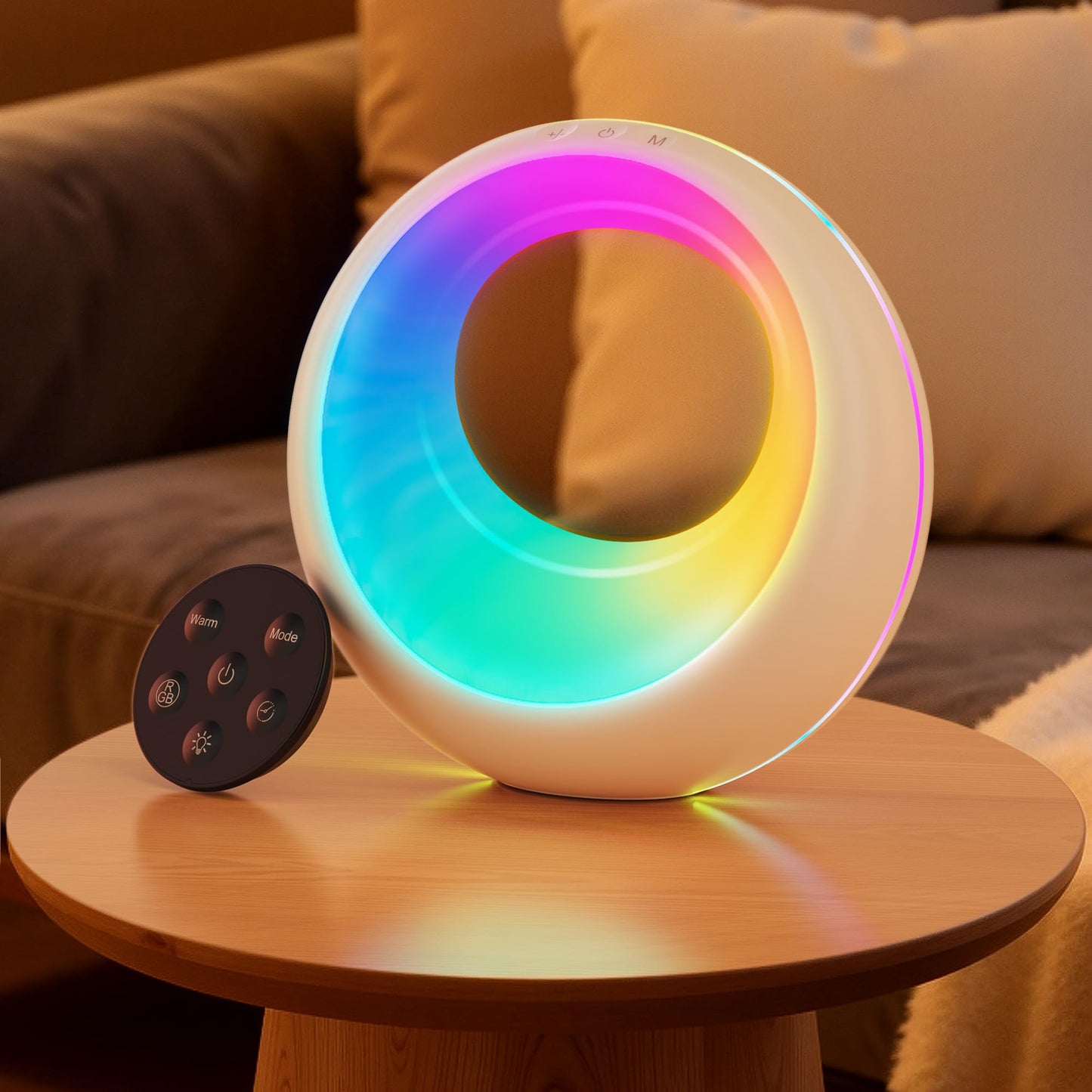 Auxmir LED Night Light Bedside Lamp Touch and Remote Control Dimmable Tabletop 13 RGB Colors Changing 5 Brightness Adjustable Rechargeable Portable Lamp for Baby Kids Nursery Bedroom Bathroom Camping