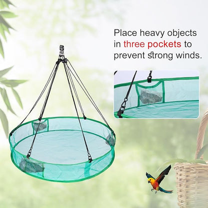 2Pcs Bird Seed Catcher for Outdoor Feeders, Bird Feeder Trays to Catch Seed, Upgraded Version Can Prevent Strong Winds. (24 inches)
