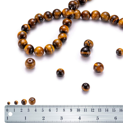 BEADIA Natural Yellow Tiger Eye Stone Round Loose Semi Gemstone Beads for Jewelry Making 4MM 89PCS