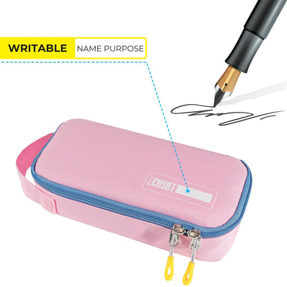 ECHSRT Large Pencil Case, Aesthetic Pen Pouch with Big Capacity, Minimalist Portable Stationery Bag with Handle for Office Organizer Pink Pencil Cases for Girls