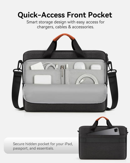 bagasin 15 15.6 16 inch Laptop Computer PC Shoulder Bag Carrying Case, Water-Repellent Fabric Briefcase, Lightweight Toploader, Business Casual or School
