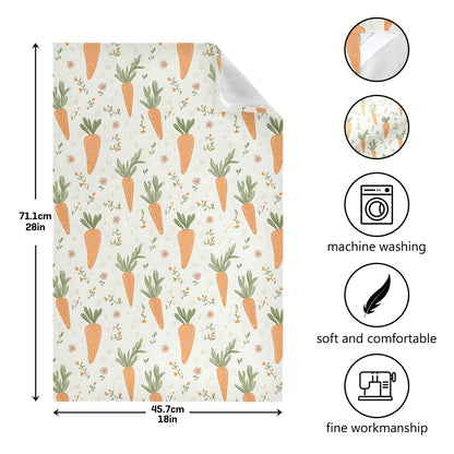 senya Kitchen Towels 4 Pack, Carrots Leaves Pattern Dish Towels Dishcloth 18x28 Inch for Kitchen Household Cleaning