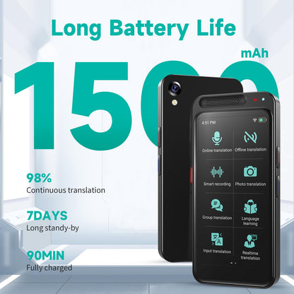 Language Translator Device No WiFi Needed, Tradutor de Idiomas, Upgrade AI Translator Support ChatGPT, Real Time Voice Translation with 150+ Languages, Offline/Photo Translation for Business, Learning