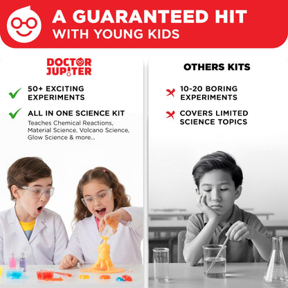 Doctor Jupiter Ultimate Science Kit, Chemistry Set for Kids Ages 8-10-12-14 | Birthday Gift Ideas for Boys & Girls 8,9,10+ Years Old | STEM Toy with 50+ Experiments | Learning & Educational Projects