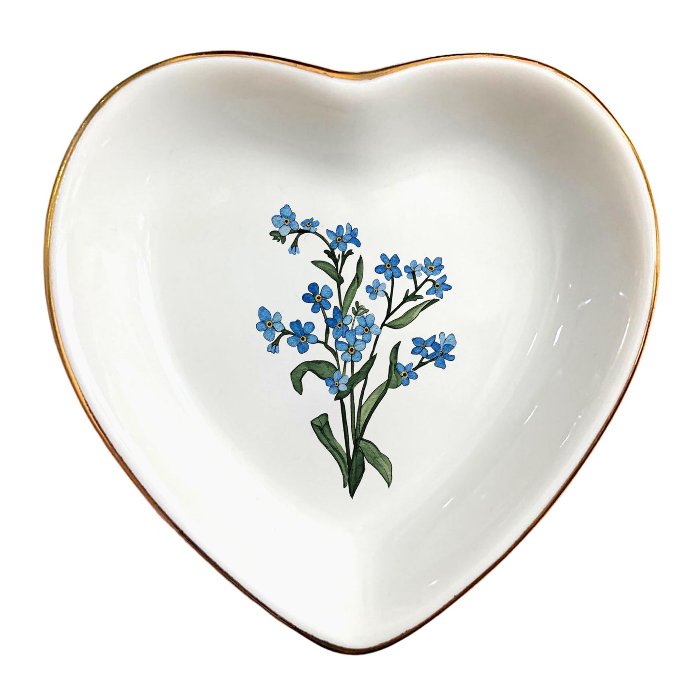 Clover89 Birth Month Flower Ring Jewelry Dish Tray-Floral Ring Holder for Hippie,Nature,Pace-Birthday Gifts for Mom,Mother-in-law,Step Mom,Aunt,Grandma,Sister,Friends (12 - December (Forget me not))