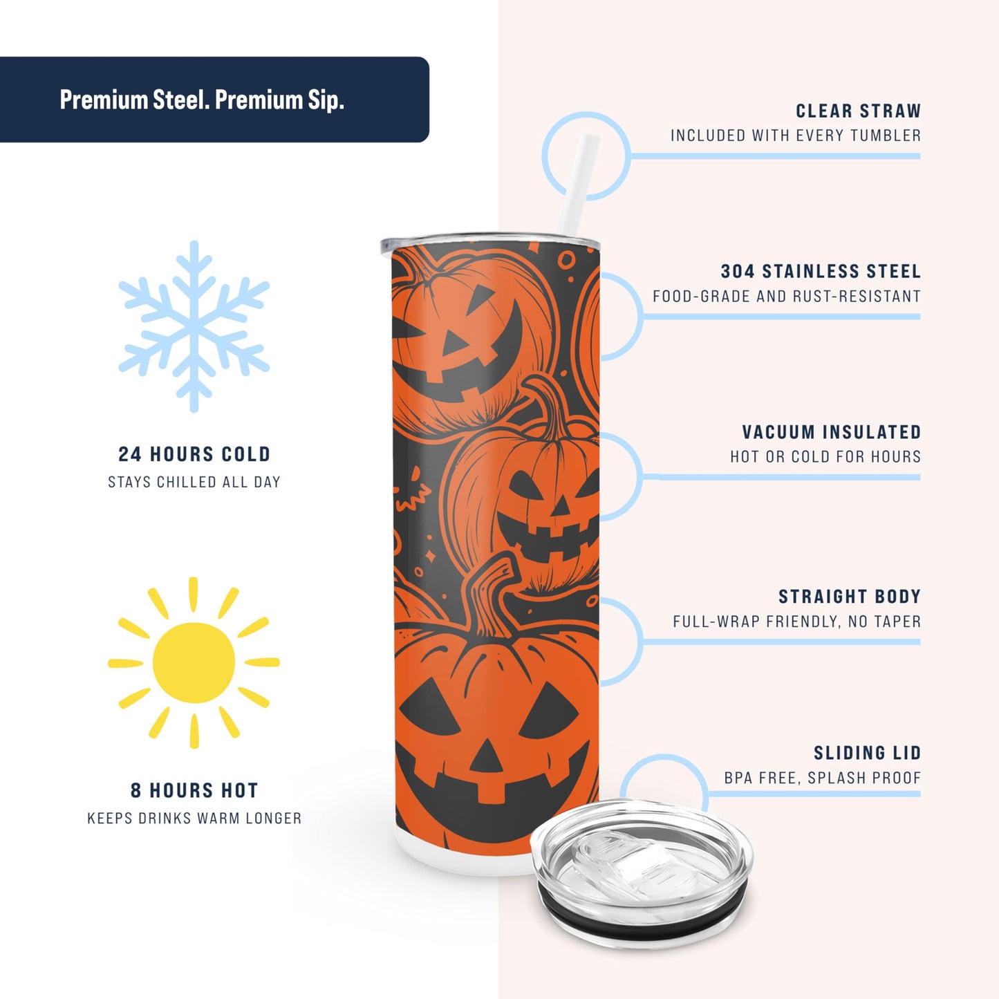 Hogg 20 oz Halloween Travel Mug, Pumpkin Tumbler, 20 oz Insulated Stainless Steel Halloween Coffee Tumbler, Spooky Season Decor, Spooky Cups, Witchy Stuff, Fall Decorations