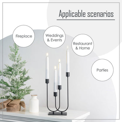smtyle Halloween Black Candle Holders for Taper Candles Set of 4 Candelabra with Iron-0.8" Diameter Candlestick Ideal for for Table Centerpiece