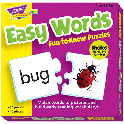Easy Words Fun-to-Know® Puzzles - Matching games to build language skills