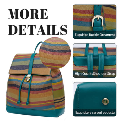 BOYATU Genuine Leather Backpack for Women: Best Fashion Ladies Backpacks Purses - Casual Designer Colorful Back Pack Bag for Travel