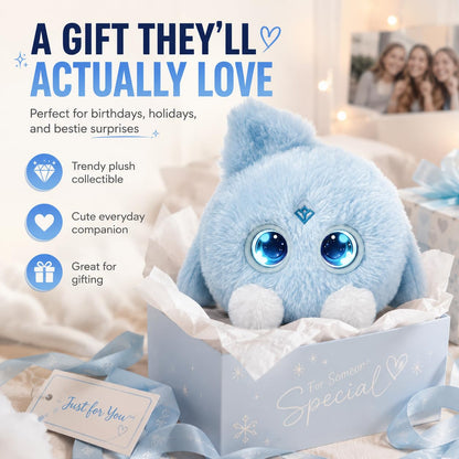 OKIVIVI AI Plush Companion, GPT-Powered Voice Chat Stuffed Toy with Conversation Memory, Expressive LED Eyes and Touch Response, Cute Stuffies Interactive AI Toys Gift for Teens