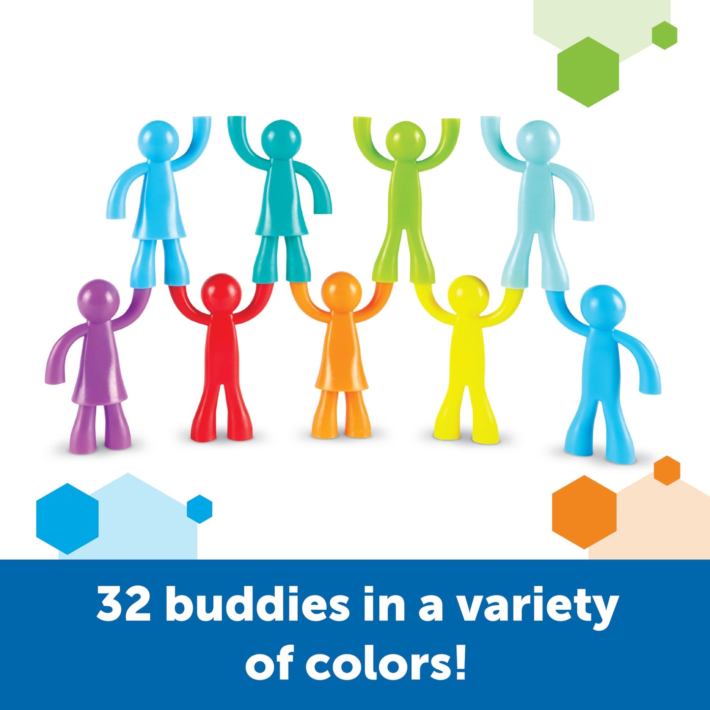 Learning Resources Buddy Builders, Fine Motor, Hand Eye Coordination Toy, 32 Pieces, Ages 3+